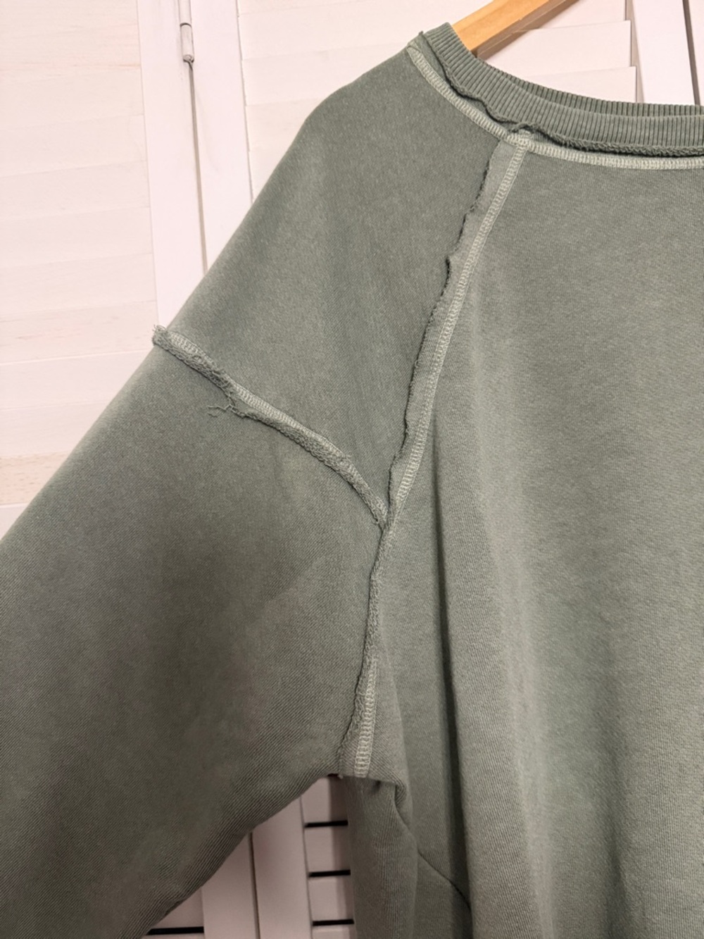 Free People Washed Sage Green Oversized Pullover Sweatshirt - Picture 3 of 6